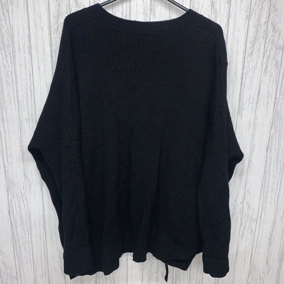 Womens Size XS/S All saints Able Lace Up Wool Blend Sweater Black EUC - Picture 8 of 9